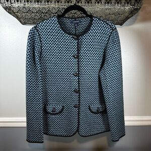 Lands End Wool Blazer Sweater Size 14